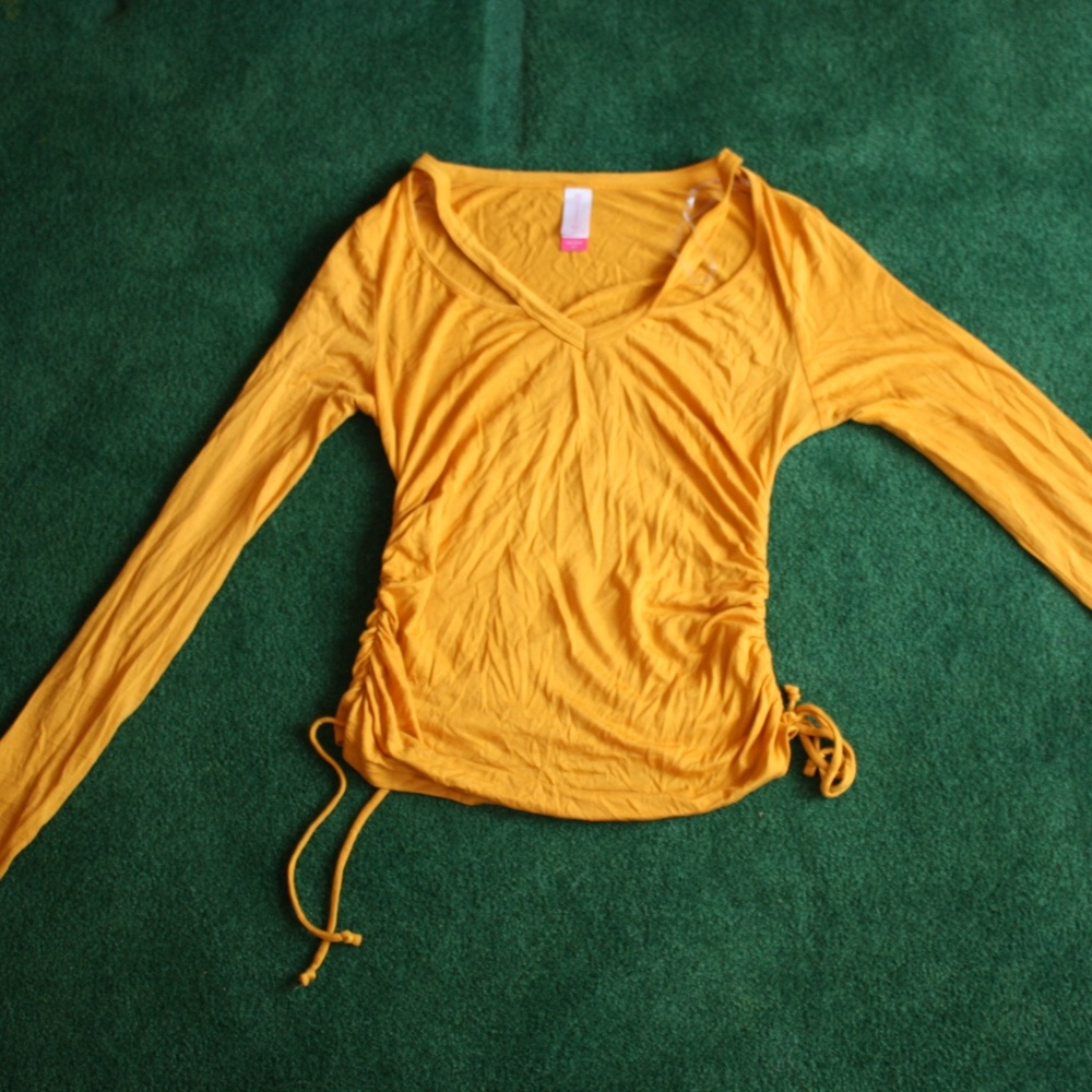 NoBo Yellow Long Sleeve Cutout Top